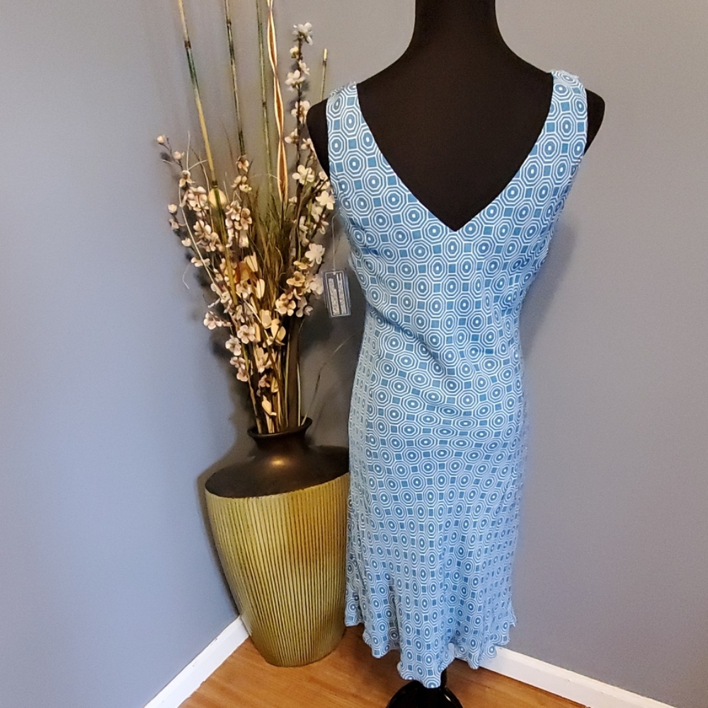 Jones New York Signature Ocean Blue Silk dress NWT - Picture 5 of 7